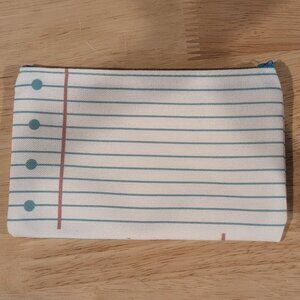 Canvas Zipper Pouch with Notebook Paper Design